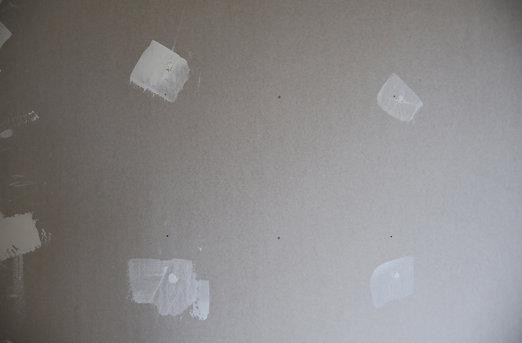 Joint compound applied to a drywall repair
